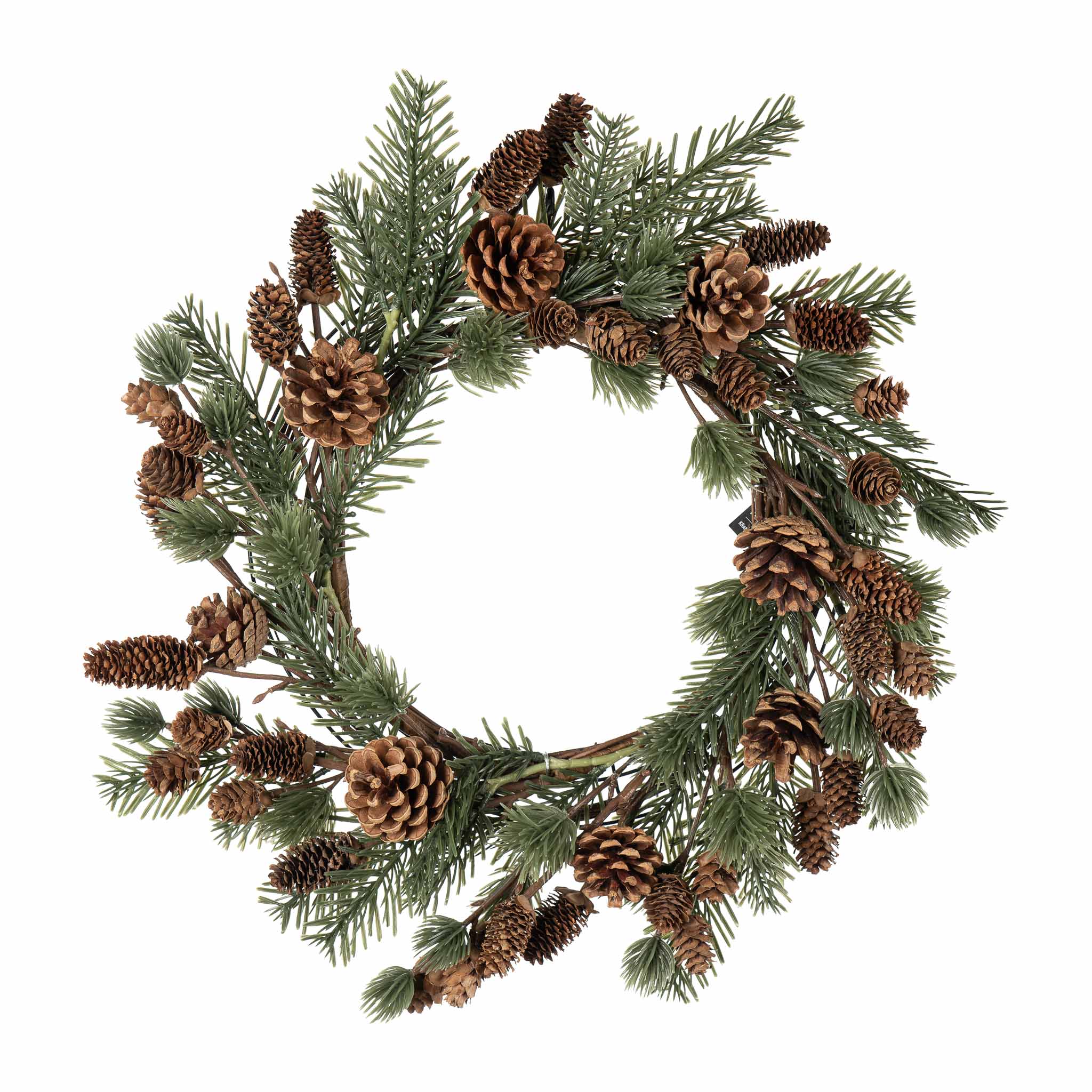 Krans med gran og kongler 48cm
