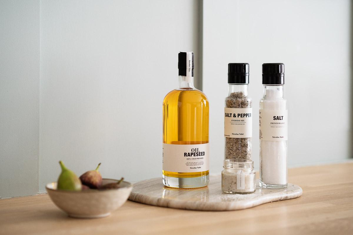 Rapsolje, krydder og salt