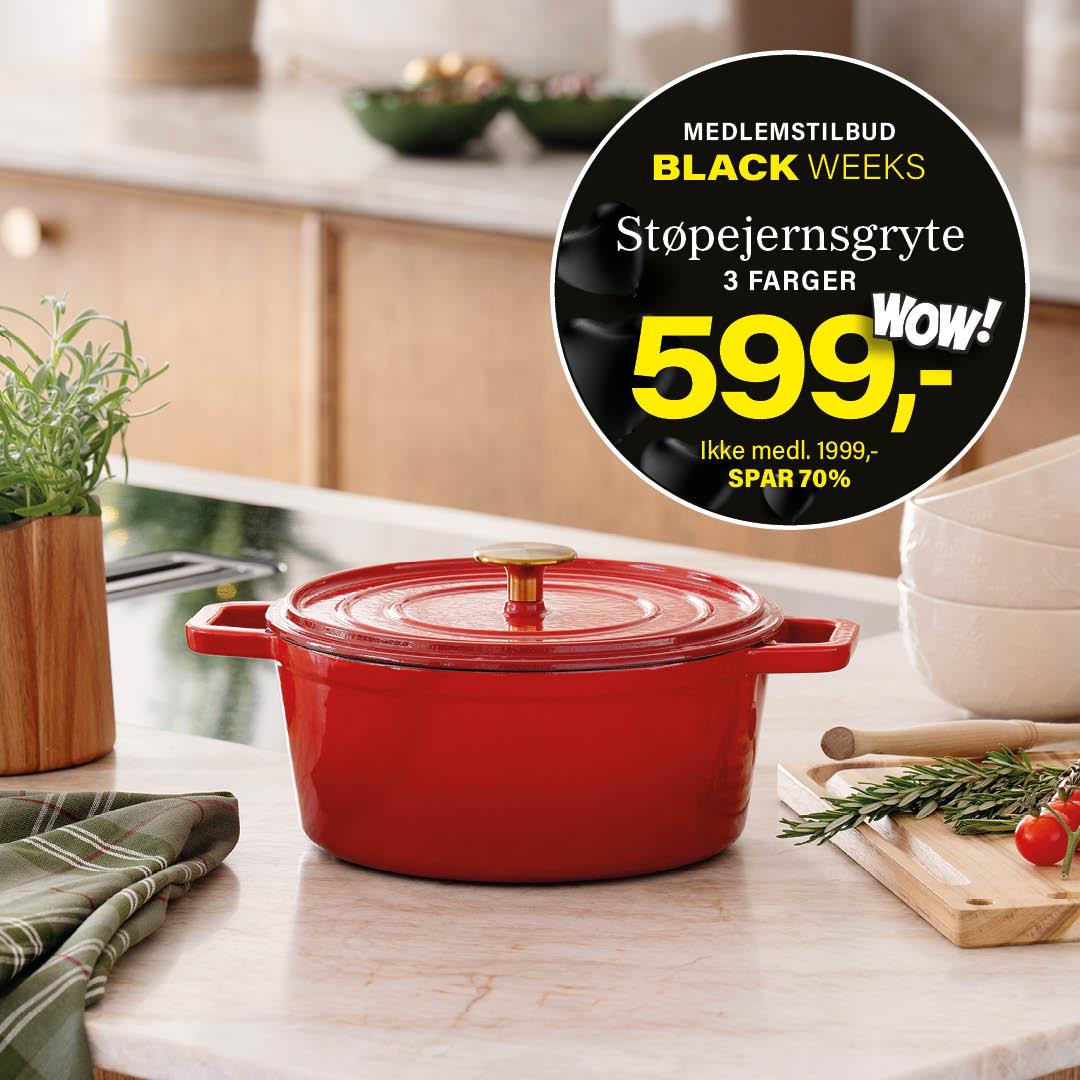 Sabor støpejernsgryte black week tilbud