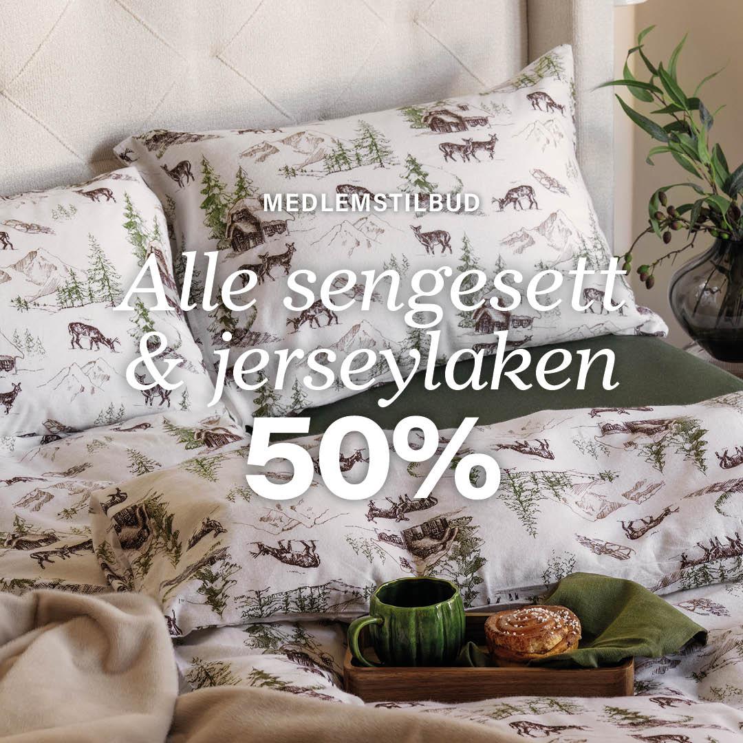 Sengesett sateng og flanell og laken black week tilbud
