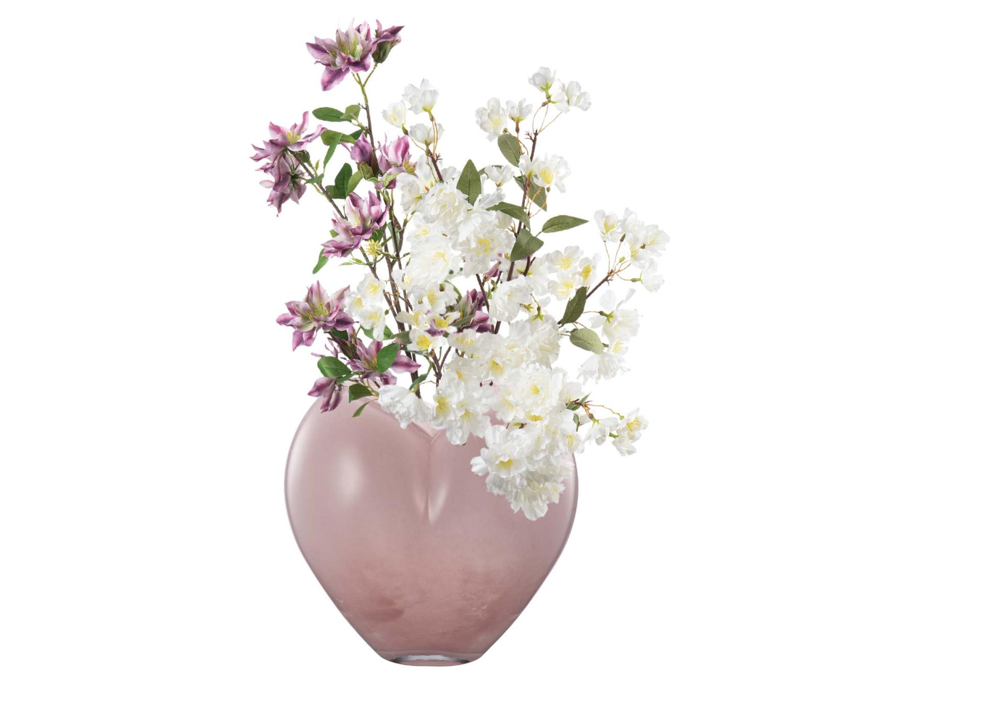 Vase hjerte med stilkblomster