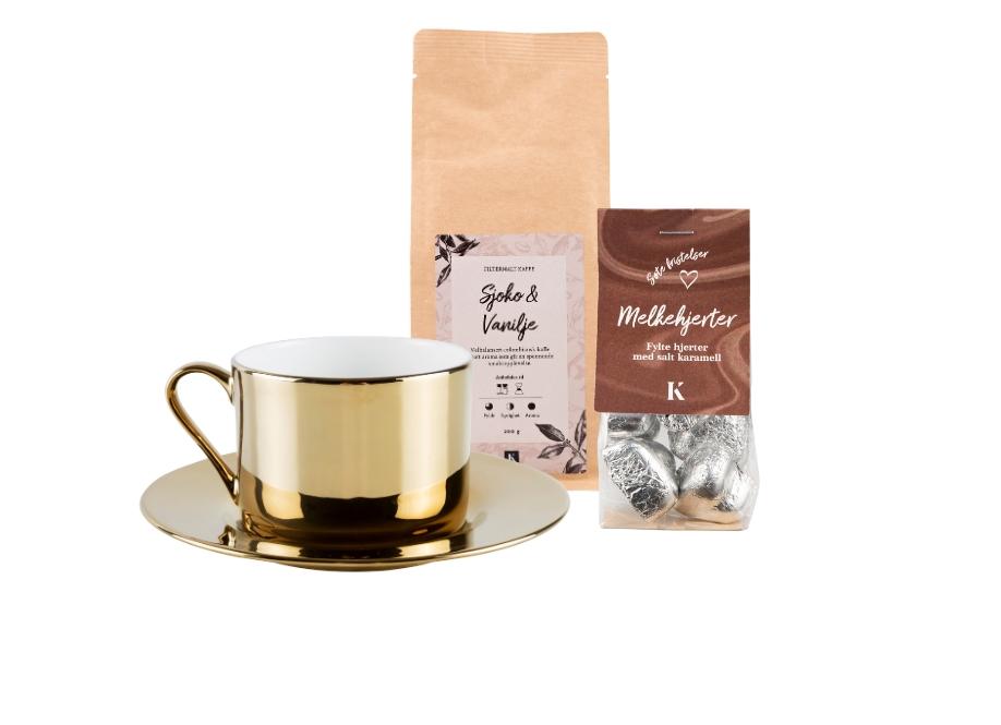 Luksus kopp med kaffe og godis