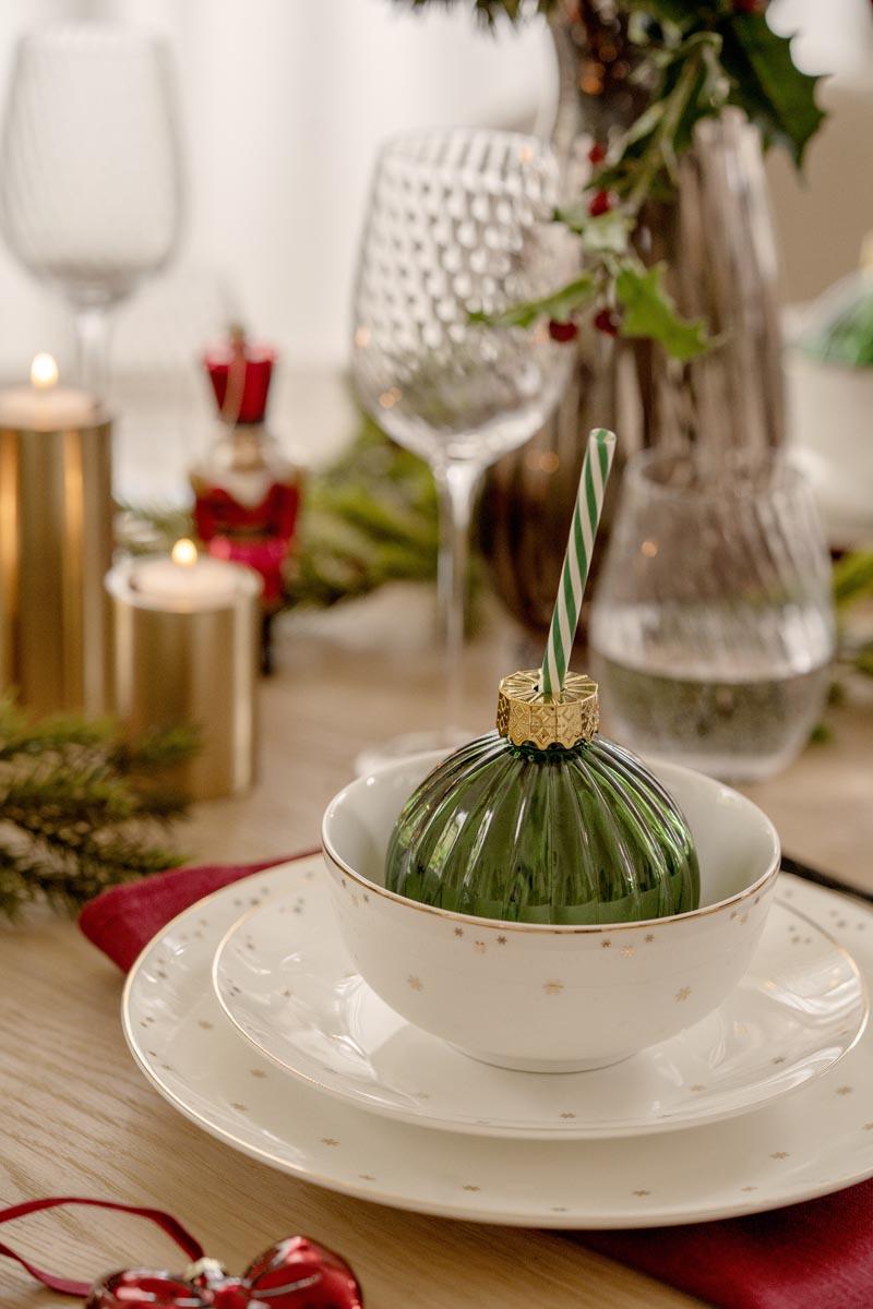 Kuvert med glass julekule