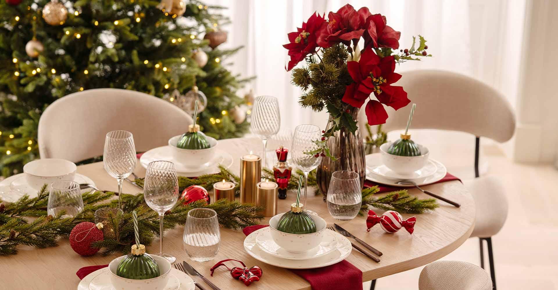 Pent stylet bord til julemiddag