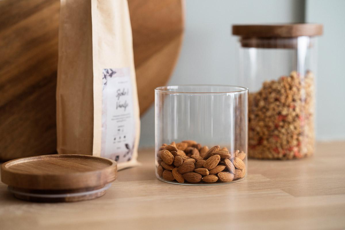 Glasskrukker med lokk