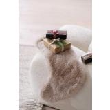 Julestrømpe Faux fur med gaver på puff