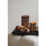 Telysholdere Gaya, 3 stk, på serveringsbrett med julekuler