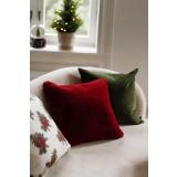 Putetrekk Faux fur rød i sofa med matchende putetrekk