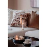 Telysestake Glimre Amber 7,5cm på lysfat med telys