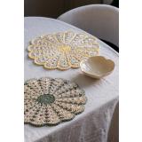 Dekkebrikke blomst i gul og grønn