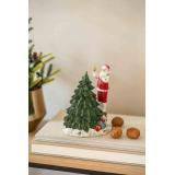 Dekortre med julenisse i hylle nærbilde