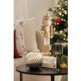 Julekule krukke gull i kombinasjon med nøtteknekker og lyslykt billie