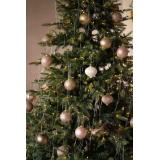 Julekule glitter 4 pack Brun i juletre med matchende julekuler