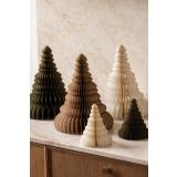 Papirtre i to størrelser og tre farger stående på kjøkkenbenk