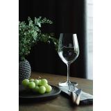Lykketegning Fyll livet med det som godt er, Rødvinsglass på bord