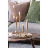 Kronelys beige i lysestaker på lysfat