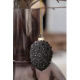 glitrete sort glassegg som henger