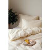 Sengetøy krepp gul småblomster