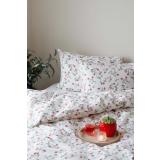 Sengetøy krepp jordbær