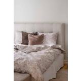 Seng redd opp med sengesett morris sateng i beige