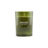 duftlys meraki green herbal i grønt glass