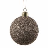 Julekule glitter perle 8cm brun