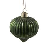 Julekule dråpe rille grønn nærbilde