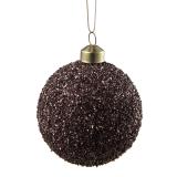 Julekule glitter perle burgunder nærbilde