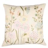 Pute med broderte blomster