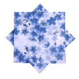 blå blomsterserviett