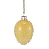 Glassegg med perler gul