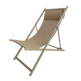 Solstol Frida grønn metall ben og hodepute