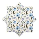 Serviett vårblomst blå