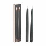 Kronelys LED 2 pk 26,5 cm mørk grønn