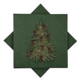 Serviett Juletre sløyfer grønn