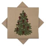 Serviett Juletre sløyfer beige