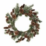 Krans med gran og kongler 48cm