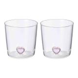 Glass hjerte 2-pk
