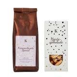 Gavepakke Spesial kaffe & hjertesjokolade gull