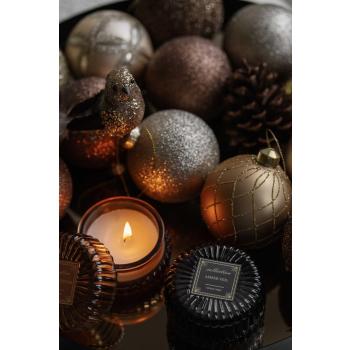 Duftlys krukke grå og brun på lysfat