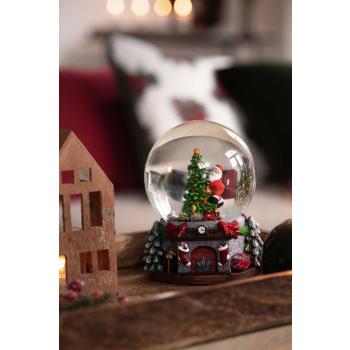 Snøkule Christmas på lysfat 