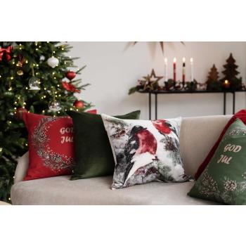 Putetrekk God Jul krans i sofa med matchende puter