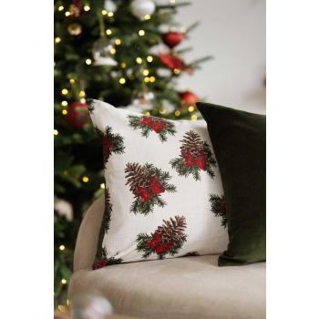 Putetrekk julekongle i sofa med grønn velur pute