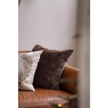 Putetrekk Faux fur grafisk brun i sofa med matchende pute