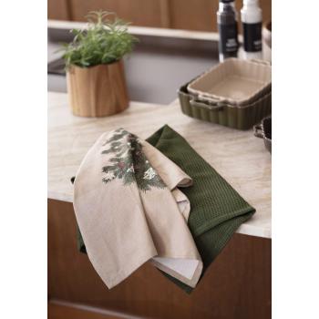 Kjøkkenhåndkle 2pk Nostalgisk tre på kjøkkenbenk