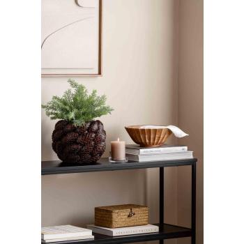 Konsollbord med potte, bolle og kubbelysfat