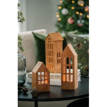 kanelhus i tre størrelser på sofabord