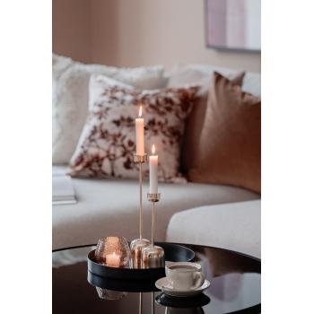 Telysestake Glimre Amber 7,5cm på lysfat med telys