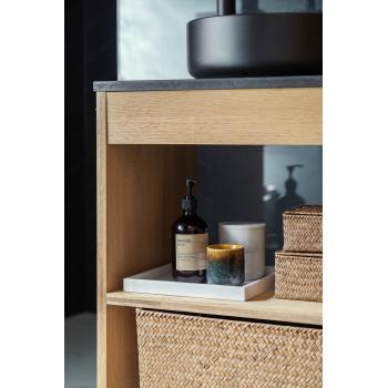 krukke med lokk marmor beige på marmorfat