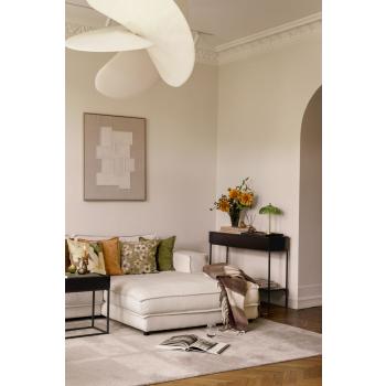 Stueinteriør i høstfarger som grønn og oransje